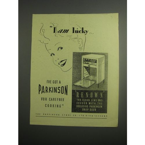 1948 Parkinson Renown Cooker Ad - I am lucky