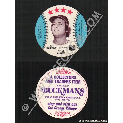 Sport Baseball Discs Name: Burroughs, Jeff Outfielder Texas Rangers~420