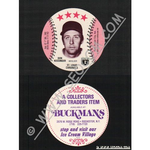 Sport Baseball Discs Name: Kessinger, Don Infielder St Loius Cardinals~424