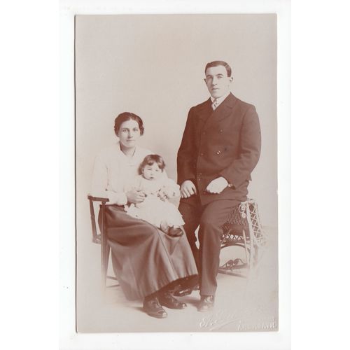 Couple and Child Studio Postcard Publisher A Gibson Arbroath