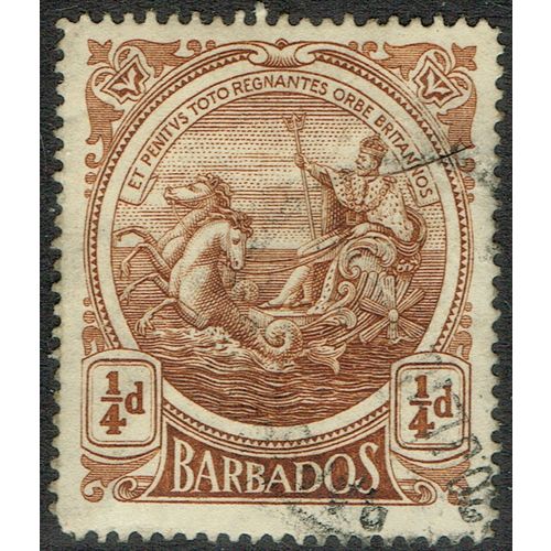 Barbados 1916 ¼d Chestnut Brown SG181a FU