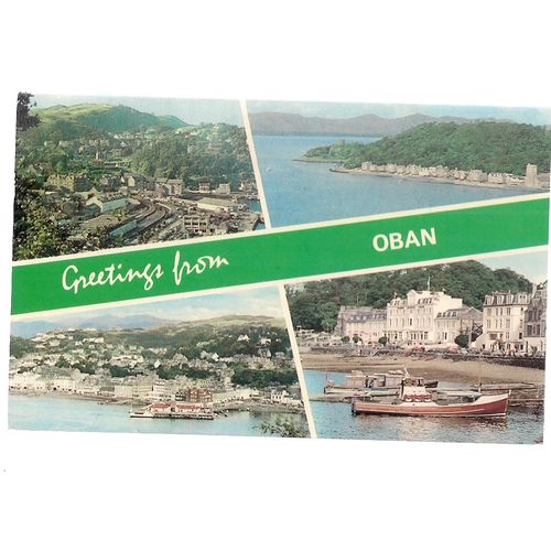 OBAN, SCOTLAND multiview used vintage postcard 1978 postmark =
