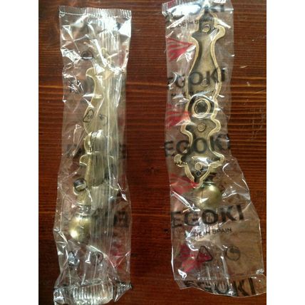 2 Egoki Colour Antique Brass Cupboard Cabinet Drawer Drop Handles Length 105mm