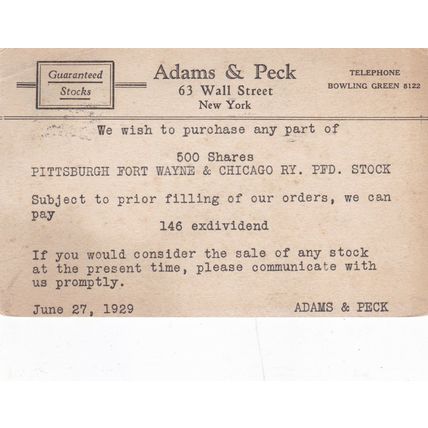United States City Hall Station NYC to Northfield Mass 1929 Postal Card typed