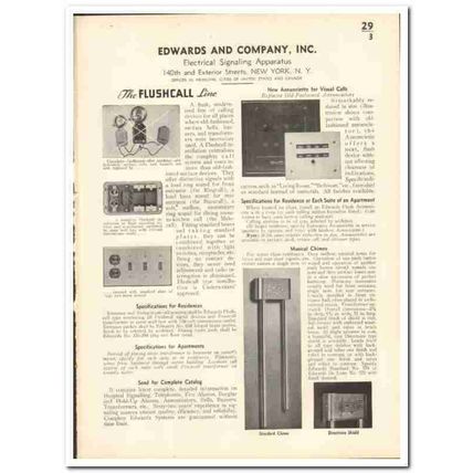 Edwards Company 1935 vintage electrical catalog signaling apparatus
