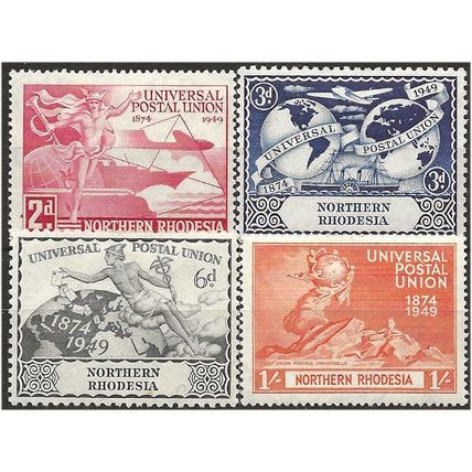 Northern Rhodesia 1949 UPU Set SG50-53 Mounted Mint . .. .