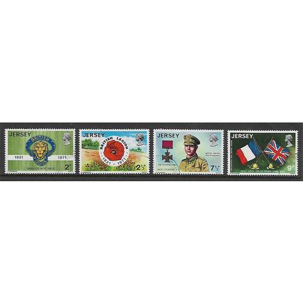 JERSEY 1971 ROYAL BRITISH LEGION SG 61 / 64 SET 4 VALS FINE USED #2