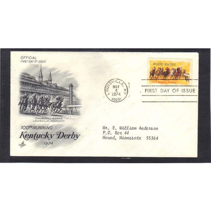 FDC Art Craft 1528 10c Horse Racing (Cachet-Typed/A) CV39679