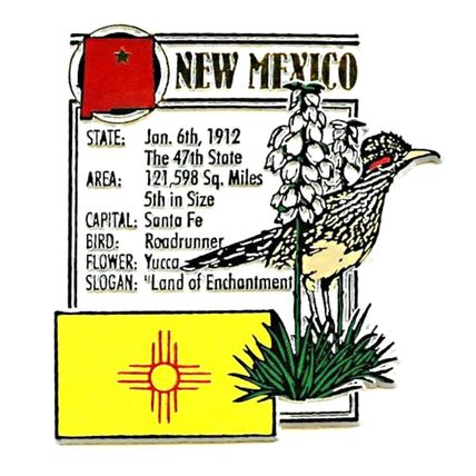 New Mexico The Land of Enchantment State Montage Fridge Magnet