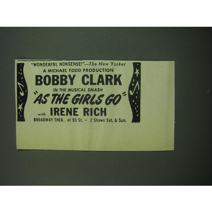 1949 As the Girls Go Play Ad - Wonderful Nonsense - The New Yorker