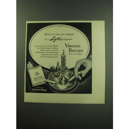 1949 Benson & Hedges Virginia Rounds Cigarettes Ad - Maybe it's time