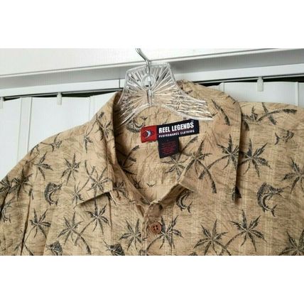 Reel Legends Men's Short Sleeve Cotton Blend Button Up Swordfish Shirt Size L