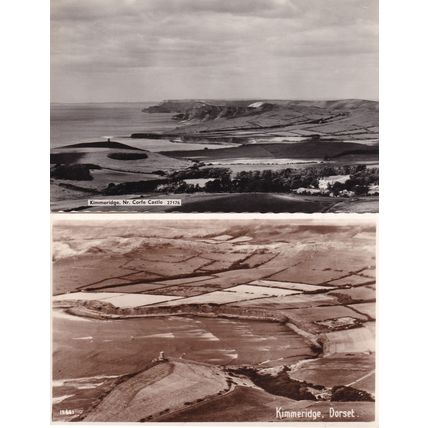 Kimmeridge 2x Spectacular Dorset Aerial RPC Old Postcard s