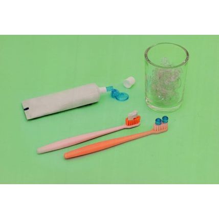 Toothpaste Tube Of Brush Brushes Dentists Childrens Lego Display Postcard