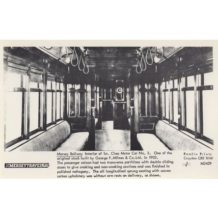 Mersey Railway 3rd Class Train Trailer Carriage Real Photo Postcard