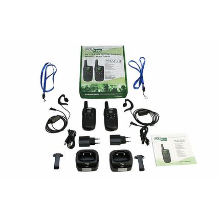 WALKIES POLMAR GEMINI CON CARGADOR BATERIA LITIO Y AURICULAR PEQUEÑOS Y LIGEROS