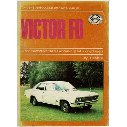Vauxhall Victor FD Owners Maintenance Handbook 1973 900550767 PDF