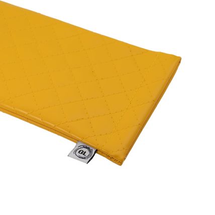 Faux Leather Snap Top Glasses Sunglasses Case Holder Pouch (Yellow)