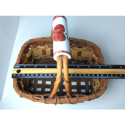 Small Apple Basket w/ Porcelain Handle - Rope Weave - Farmhouse Decor Beautiful
