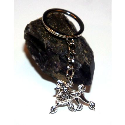 POODLE DOG KEY RING WITH KEY CHAIN & VELVET GIFT BAG