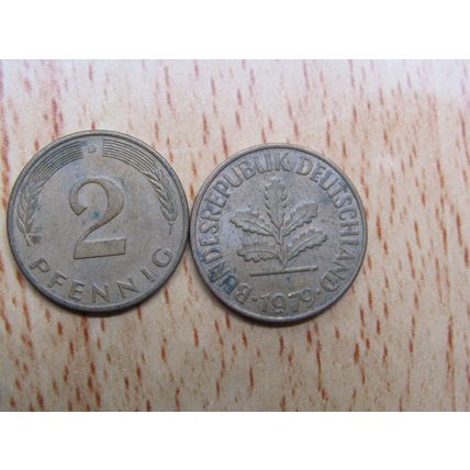 1979d 2 Pfennig Germany Coin