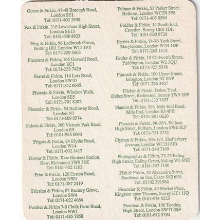 BEER MAT - FIRKIN BREWERY - PHARAOH FIRKIN - (Cat 120) - (1995)