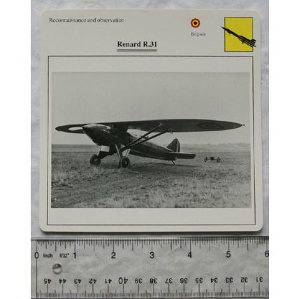 Renard R.31 - Belgium - Reconnaissance & Observation - Collectors Club Card