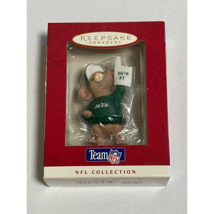 New York Jets 1996 Hallmark NFL Football Collection Ornament Mouse Fan #1
