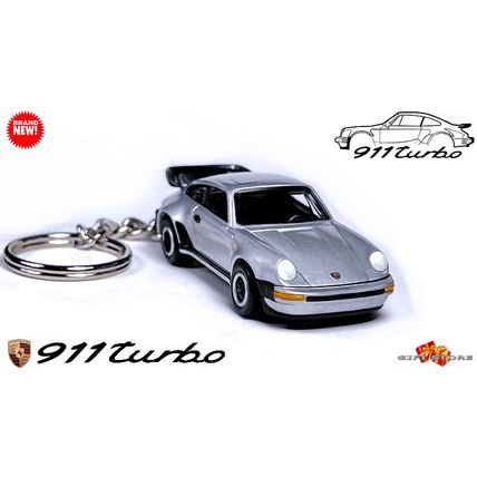 ULTRA RARE KEYCHAIN SILVER PORSCHE 911 CARRERA TURBO TEA TRAY