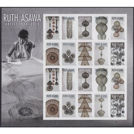 Ruth Asawa Full Sealed Pad of 100 Sheets (2000 Stamps) Scott 5504-13