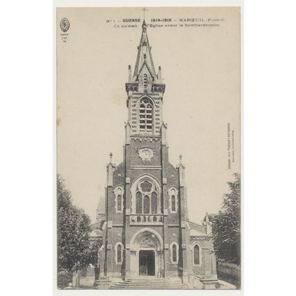 No1 Guerre 1914-1915 - Marceuil L'eglise avent le bombardement Postcard WW1 WWI