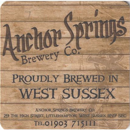 BEER MAT - ANCHOR SPRINGS BREWERY - LIBERTY - (Cat No 007) - (2013)