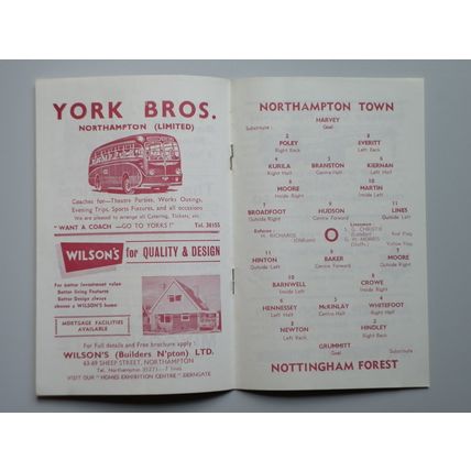 NORTHAMPTON TOWN v NOTTINGHAM FOREST Div1 12/03/1966
