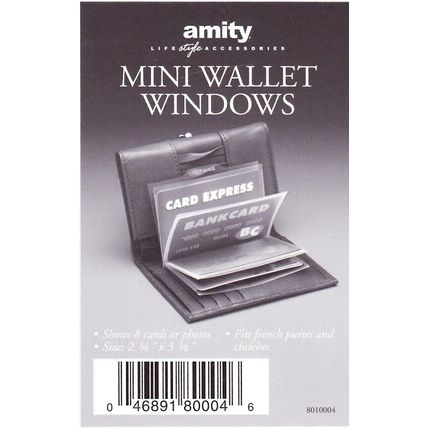 Mini Wallet Purse Photo Card Windows Plastic Insert