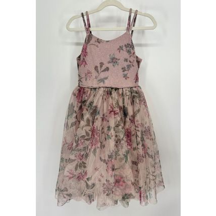 Girls Zunie Dress Size 7 Stunning Floral Lace Party Dress Glitter Tulle