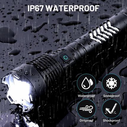 Rechargeable LED Flashlights 3600000 High Lumens, Super Bright Flashlight with I