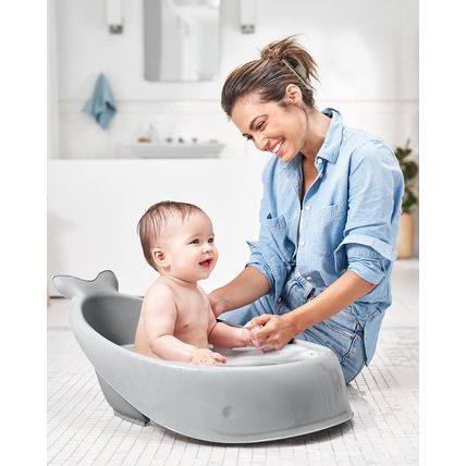 Skip Hop Infant Bath Tub 3-Stage Grow with Baby Smart Sling MOBY Bathtub Grey Ag