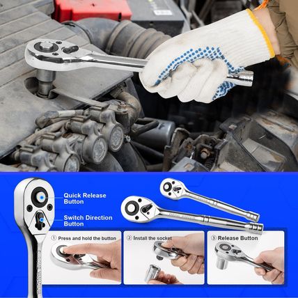 Prostormer Mechanic Tool Set, 240-Pieces Universal Household Auto Repair Tool Ki