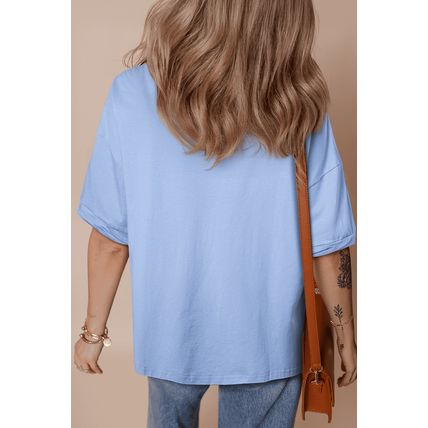 Myosotis Sequined American Flag Dropped Shoulder T Shirt