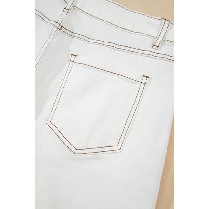 White Raw Hem High Waist Denim Shorts