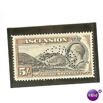 Ascension KGV 1934 5/- Black & Brown SPECIMEN Mounted Mint MM SG 30