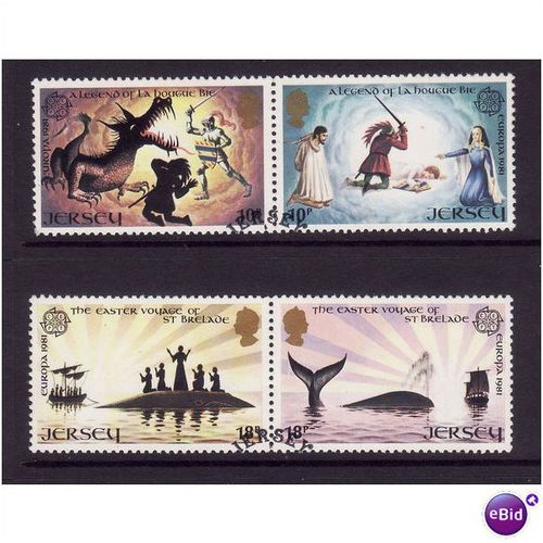 JERSEY 1981 EUROPA / FOLKLORE SG 275/278 SET 4 VALS FINE USED