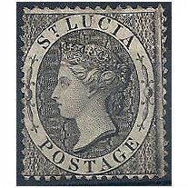 St Lucia 1876 SG15 1d Black Mint No Gum.