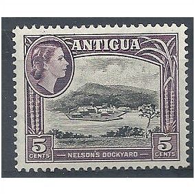 Antigua 1953 SG125 5c Black & Slate-Purple Fine Mounted Mint ...
