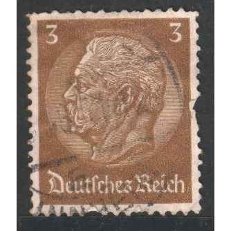 Germany 1934 - 3pf brown - President Von Hindenburg - used