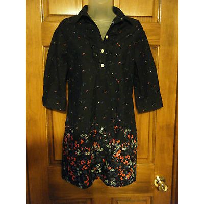 Ladies Old Navy Floral Print Cotton Shirt Dress - Size XS