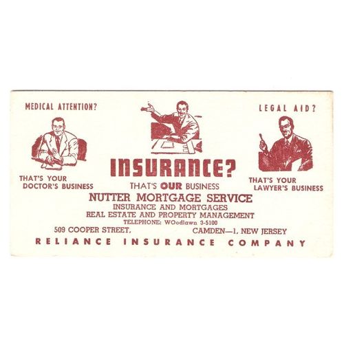 NJ Camden Ink Blotter Advertising Nutter Mortgage Service Insurance and Mo~35