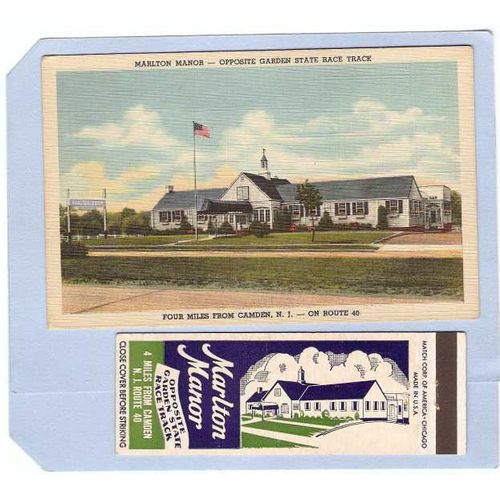 New Jersey Camden Combo Pack Card w/Matching Matchcover Marlton Manor Oppo~402