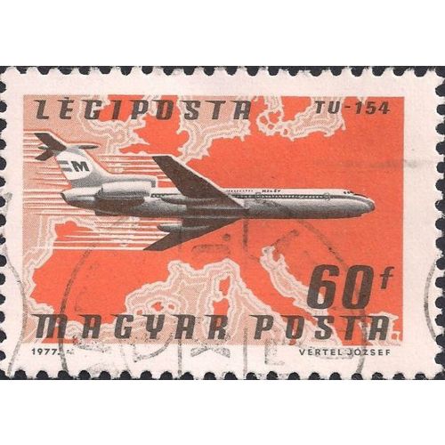 HUNGARY, AIR, Tupolev Tu-154, orange 1977, 60f, #.