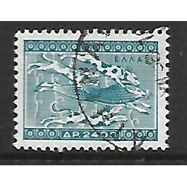 GREECE 1954 GREEK ART 2,400d BLUE HUNTING WILD BOAR SG721 FINE USED#
